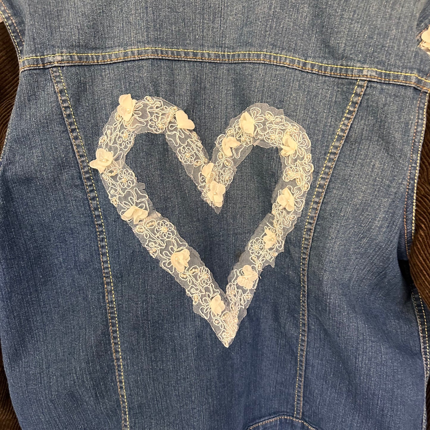 wrapped in love deep rich chocolate corduroy + denim jacket [l]