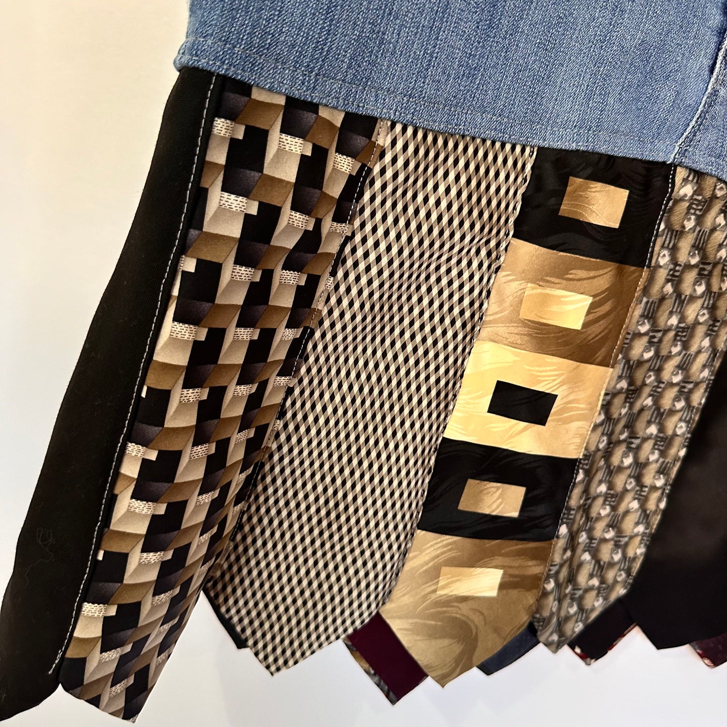 urban neutral denim + tie skirt, [14]