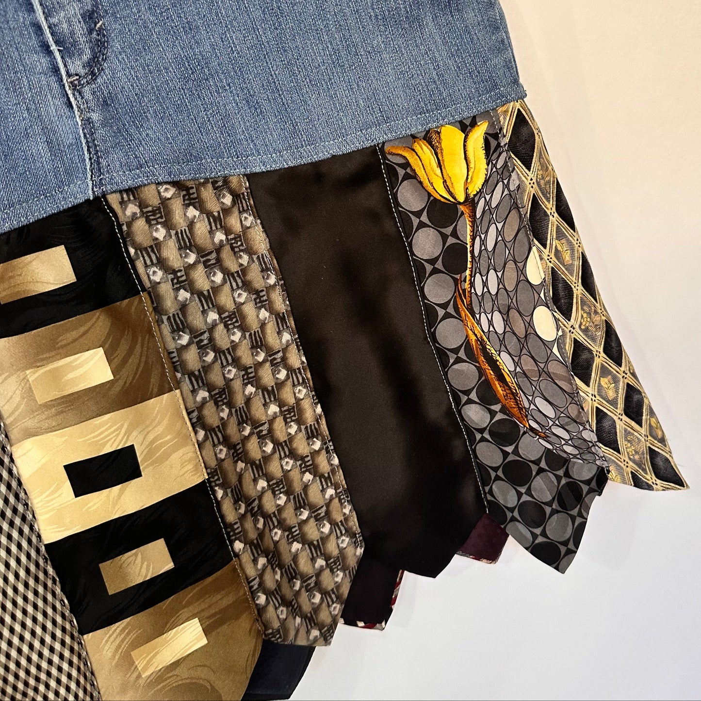 urban neutral denim + tie skirt, [14]