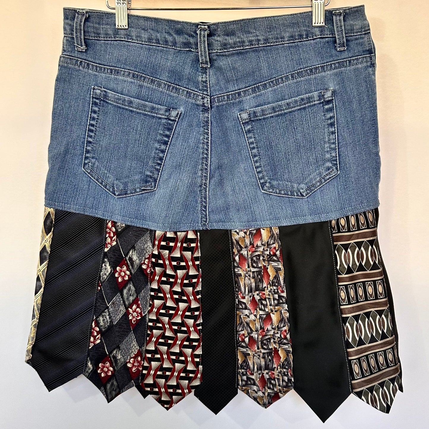 urban neutral denim + tie skirt, [14]