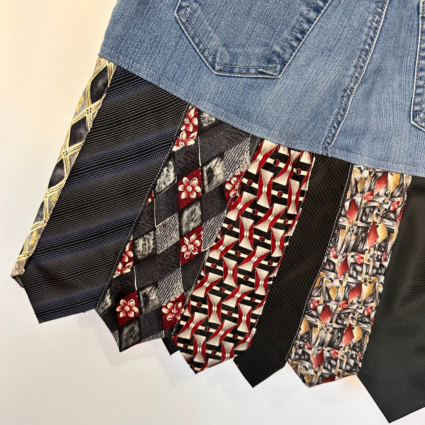 urban neutral denim + tie skirt, [14]