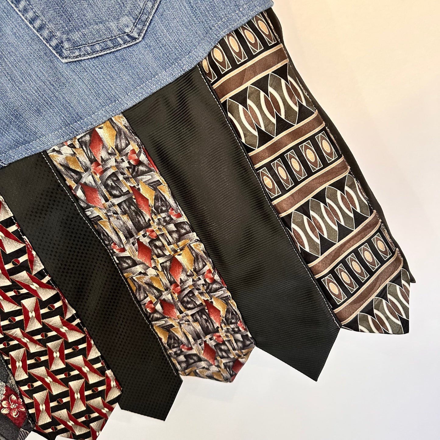 urban neutral denim + tie skirt, [14]