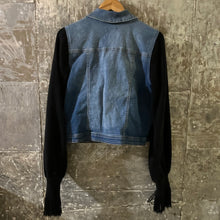 Load image into Gallery viewer, cuddly fringed black bubble bells + distressed denim
