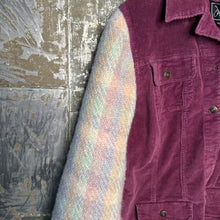 Load image into Gallery viewer, purple corduroy jacket with pastel bubble bells
