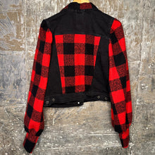 Load image into Gallery viewer, feminine red black lumberjack + black denim
