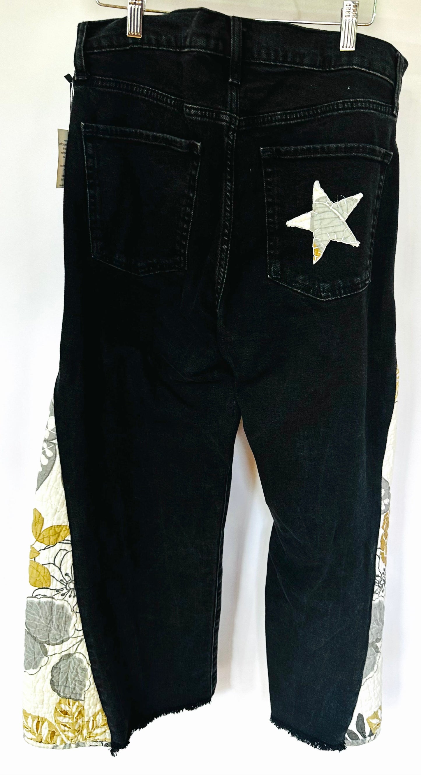 black + floral quilted bell bottoms [12/31]