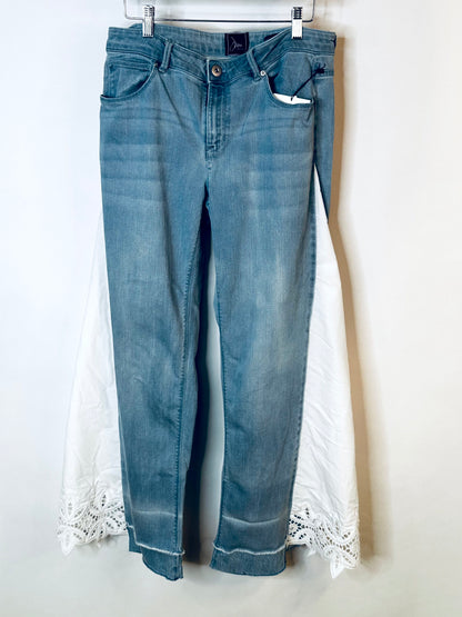 crisp white lace edged denim bells [10/30]