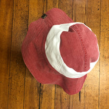 Load image into Gallery viewer, nantucket red + white denim reversible sun hat
