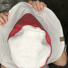 Load image into Gallery viewer, nantucket red + white denim reversible sun hat
