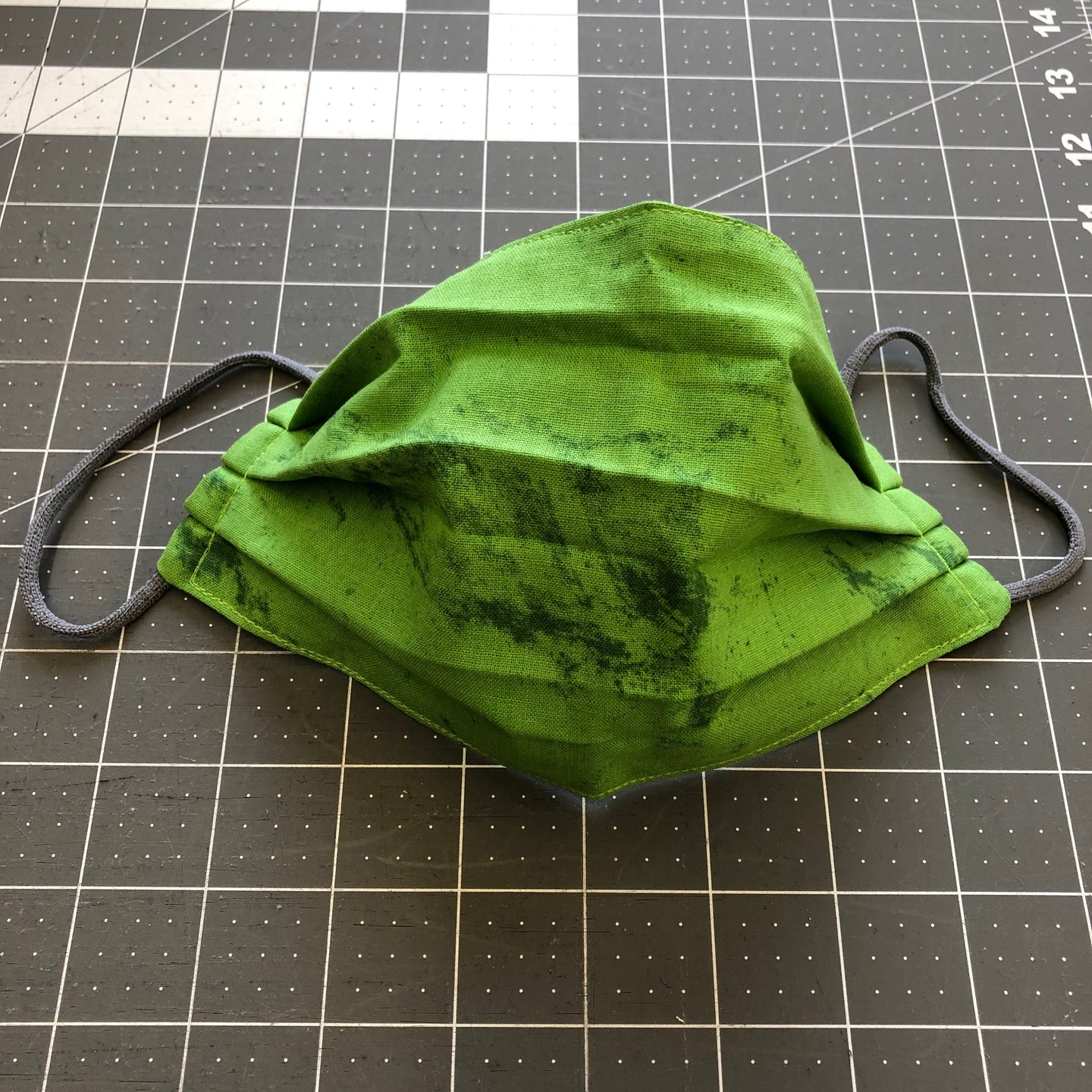 marbled green cotton face mask