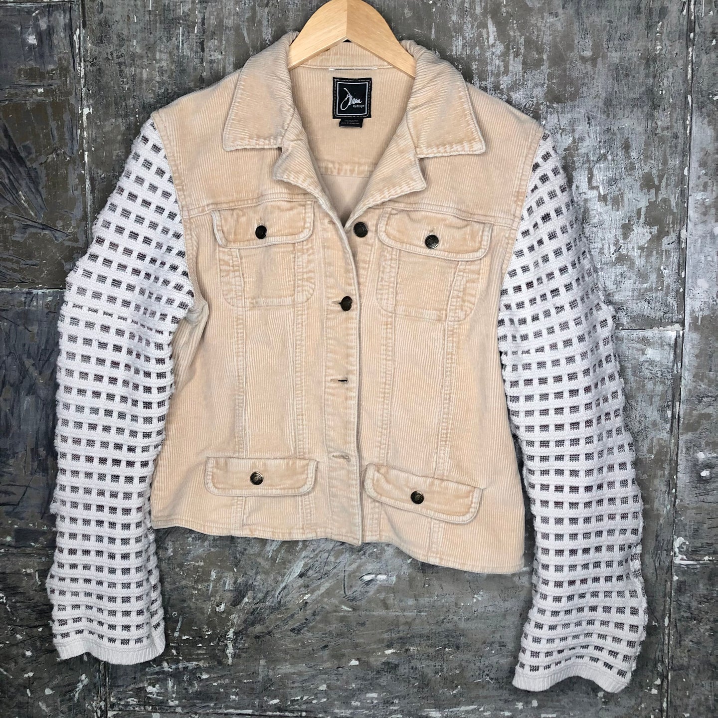 creamy corduroy jacket + sweater sleeves