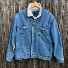 Load image into Gallery viewer, men&#39;s sherpa denim + fun plaid insets
