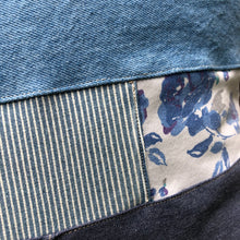 Load image into Gallery viewer, 20&quot; shades of denim block pillow
