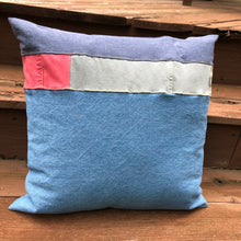 Load image into Gallery viewer, 18&quot; denim block pillow
