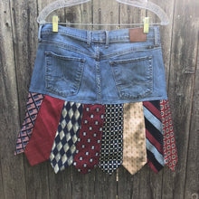 Load image into Gallery viewer, patriotic designer denim + tie skirt, (size 6/28)
