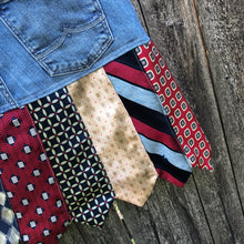 Load image into Gallery viewer, patriotic designer denim + tie skirt, (size 6/28)
