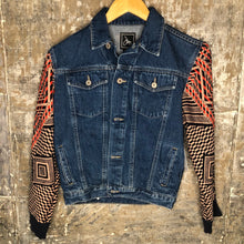 Load image into Gallery viewer, retro 80&#39;s sweater + blue denim jacket
