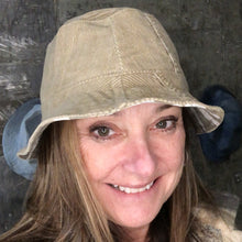 Load image into Gallery viewer, khaki camo + tan corduroy reversible bucket hat
