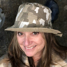 Load image into Gallery viewer, khaki camo + tan corduroy reversible bucket hat
