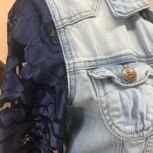 Load image into Gallery viewer, soft feminine denim + navy lace bells
