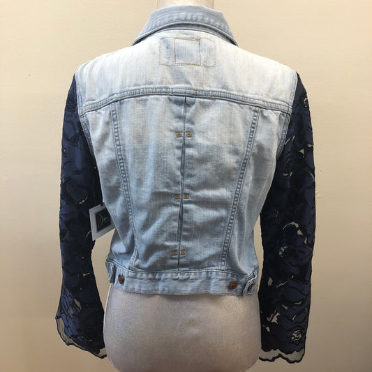 soft feminine denim + navy lace bells