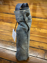 Load image into Gallery viewer, extra distressed denim + blue on blue tie wine sleeve
