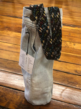 Load image into Gallery viewer, extra distressed blue denim + black celebration tie wine sleeve
