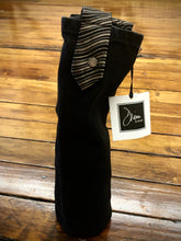 Load image into Gallery viewer, black zip denim + black gray stripe tie wine sleeve
