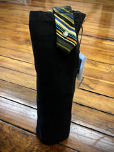Load image into Gallery viewer, black zip denim + bright stripe tie wine sleeve
