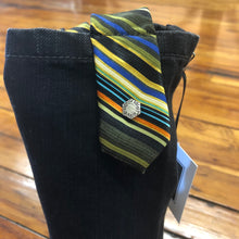 Load image into Gallery viewer, black zip denim + bright stripe tie wine sleeve
