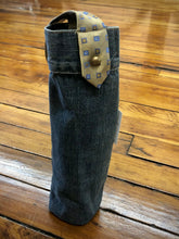 Load image into Gallery viewer, blue denim + gold tie wine sleeve
