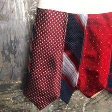 Load image into Gallery viewer, red blue white denim + vintage tie skirt, (size 10/12)
