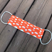 Load image into Gallery viewer, orange polka dot summer cotton reversible face mask
