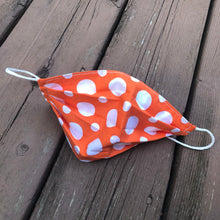 Load image into Gallery viewer, orange polka dot summer cotton reversible face mask
