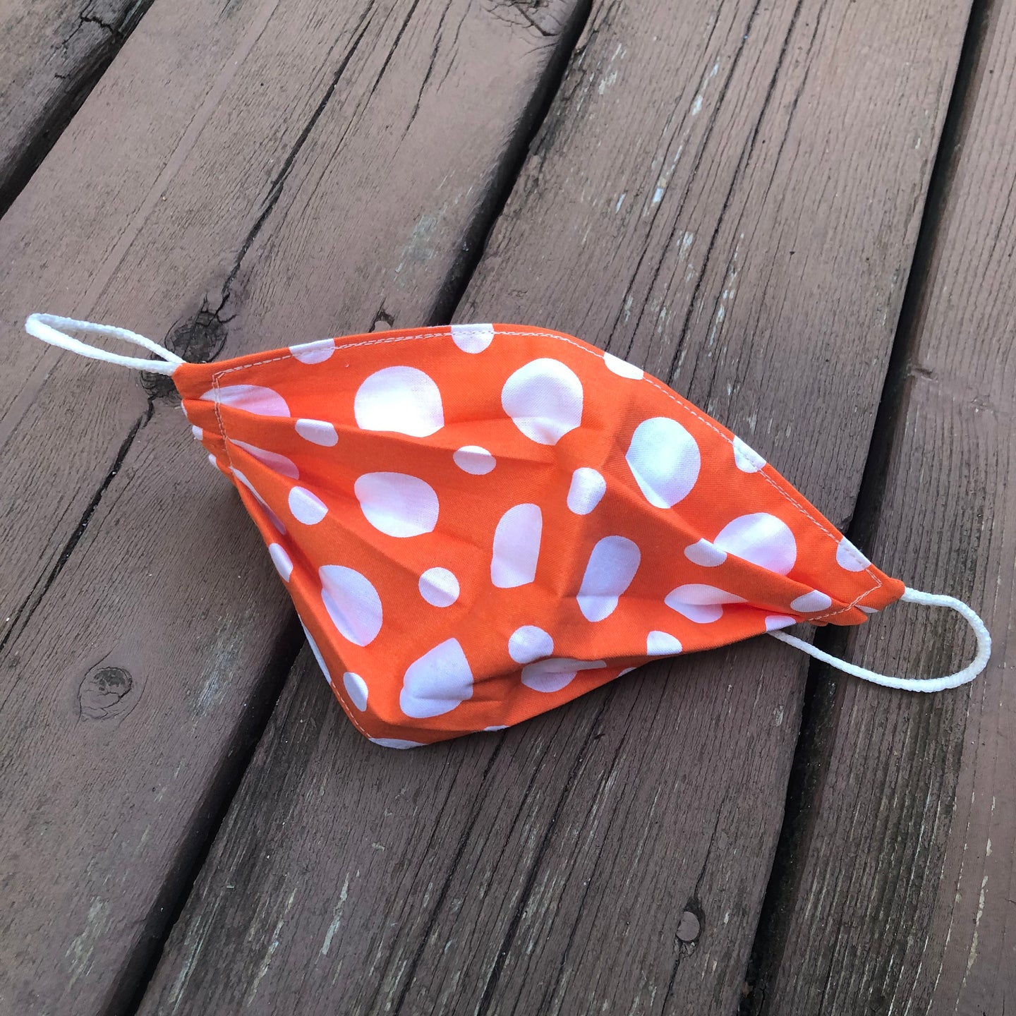 orange polka dot summer cotton reversible face mask