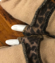 Load image into Gallery viewer, caramel + cheetah cashmere fingerless mittens
