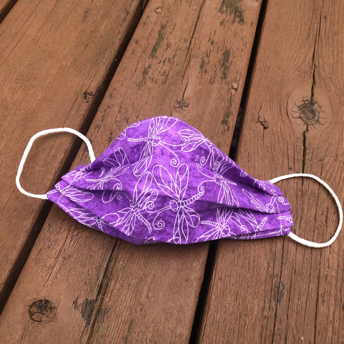 Purple Dragonfly Cotton Reversible Face Mask